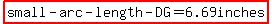 highlight(small-arc-length-DG=6.69inches)