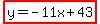 highlight%28y=-11x%2B43%29
