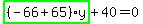 highlight_green%28+%28-66%2B65%29%2Ay+%29%2B40=0