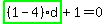 highlight_green%28+%281-4%29%2Ad+%29%2B1=0