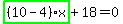 highlight_green%28+%2810-4%29%2Ax+%29%2B18=0