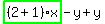 highlight_green%28+%282%2B1%29%2Ax+%29-y%2By
