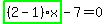 highlight_green%28+%282-1%29%2Ax+%29-7=0