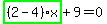 highlight_green%28+%282-4%29%2Ax+%29%2B9=0