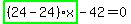 highlight_green%28+%2824-24%29%2Ax+%29-42=0
