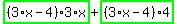 highlight_green%28+%283%2Ax-4%29%2A3%2Ax+%29%2Bhighlight_green%28+%283%2Ax-4%29%2A4+%29
