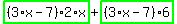 highlight_green%28+%283%2Ax-7%29%2A2%2Ax+%29%2Bhighlight_green%28+%283%2Ax-7%29%2A6+%29