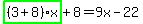 highlight_green%28+%283%2B8%29%2Ax+%29%2B8=9x-22