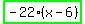 highlight_green%28+-22%2A%28x-6%29+%29