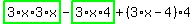 highlight_green%28+3%2Ax%2A3%2Ax+%29-highlight_green%28+3%2Ax%2A4+%29%2B%283%2Ax-4%29%2A4