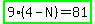 highlight_green%289%284+-+N%29+=+81%29