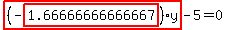 highlight_red%28+%28-highlight_red%28+1.66666666666667+%29%29%2Ay+%29-5=0