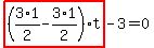 highlight_red%28+%283%2A1%2F2-3%2A1%2F2%29%2At+%29-3=0