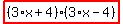 highlight_red%28+%283%2Ax%2B4%29%2A%283%2Ax-4%29+%29