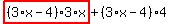 highlight_red%28+%283%2Ax-4%29%2A3%2Ax+%29%2B%283%2Ax-4%29%2A4