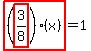 highlight_red%28+%28highlight_red%28+3%2F8+%29%29%2A%28x%29+%29=1