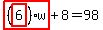 highlight_red%28+%28highlight_red%28+6+%29%29%2Aw+%29%2B8=98