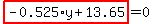 highlight_red%28+-0.525%2Ay%2B13.65+%29=0