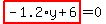 highlight_red%28+-1.2%2Ay%2B6+%29=0