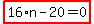 highlight_red%28+16%2An-20=0+%29