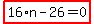 highlight_red%28+16%2An-26=0+%29