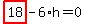 highlight_red%28+18+%29-6%2Ah=0