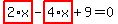 highlight_red%28+2%2Ax+%29-highlight_red%28+4%2Ax+%29%2B9=0