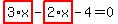highlight_red%28+3%2Ax+%29-highlight_red%28+2%2Ax+%29-4=0