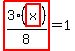 highlight_red%28+3%2F8%2A%28highlight_red%28+x+%29%29+%29=1