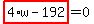 highlight_red%28+4%2Aw-192+%29=0