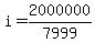 i=2000000/7999