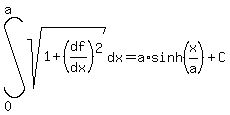 int%28sqrt%281%2B%28df%2Fdx%29%5E2%29%2C+dx+%2C+0+%2C+a+%29=a%2Asinh%28x%2Fa%29%2BC