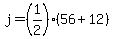 j=(1/2)(56+12)