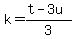 k+=+%28t+-+3u%29+%2F+3