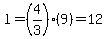 l=%284%2F3%29%289%29=12