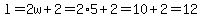 l+=+2w+%2B+2+=+2%2A5+%2B+2+=+10+%2B+2+=+12