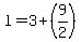 l+=+3+%2B+%289%2F2%29