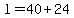 l = 40 + 24