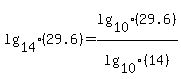 lg%5B14%5D%2829.6%29=lg%5B10%5D%2829.6%29%2Flg%5B10%5D%2814%29