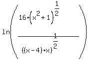 ln%28%2816%28x%5E2+%2B1%29%5E%281%2F2%29%29%2F%28%28%28x-4%29x%29%5E%281%2F2%29%29%29+