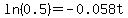 ln%280.5%29=-0.058t