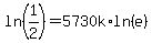 ln%281%2F2%29=5730k%2Aln%28e%29