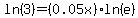 ln%283%29=%280.05x%29%2Aln%28e%29
