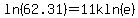 ln%2862.31%29=11kln%28e%29