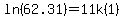 ln%2862.31%29=11k%281%29