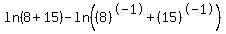 ln%288%2B15%29-ln%28%288%29%5E-1%2B%2815%29%5E-1%29