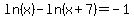 ln%28x%29-ln%28x%2B7%29=-1