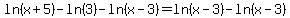 ln%28x%2B5%29-ln%283%29-ln%28x-3%29=ln%28x-3%29-ln%28x-3%29