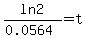 ln2%2F+%280.0564%29+=+t+