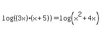 log%28%28%283x%29%2A%28x%2B5%29%29%29+=+log%28%28x%5E2%2B4x%29%29